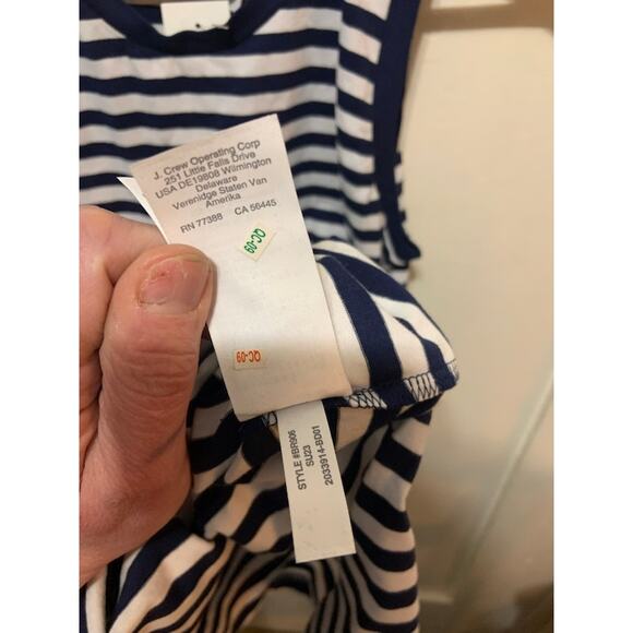 J. Crew navy blue and white striped dress. maxi NWT size XS nautical - Picture 7 of 9
